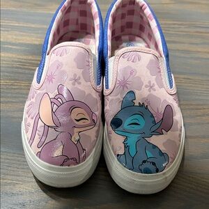 Women’s 7.5 Disney Stitch & Angel Slip-On Shoes So Cute!